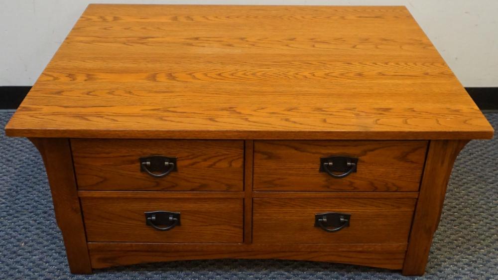 ARTS AND CRAFTS STYLE OAK COFFEE TABLE,