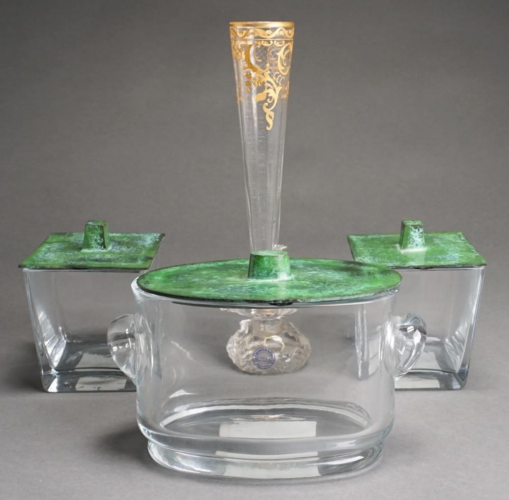 PARTIAL GILT GLASS VASE CHIP  32f502