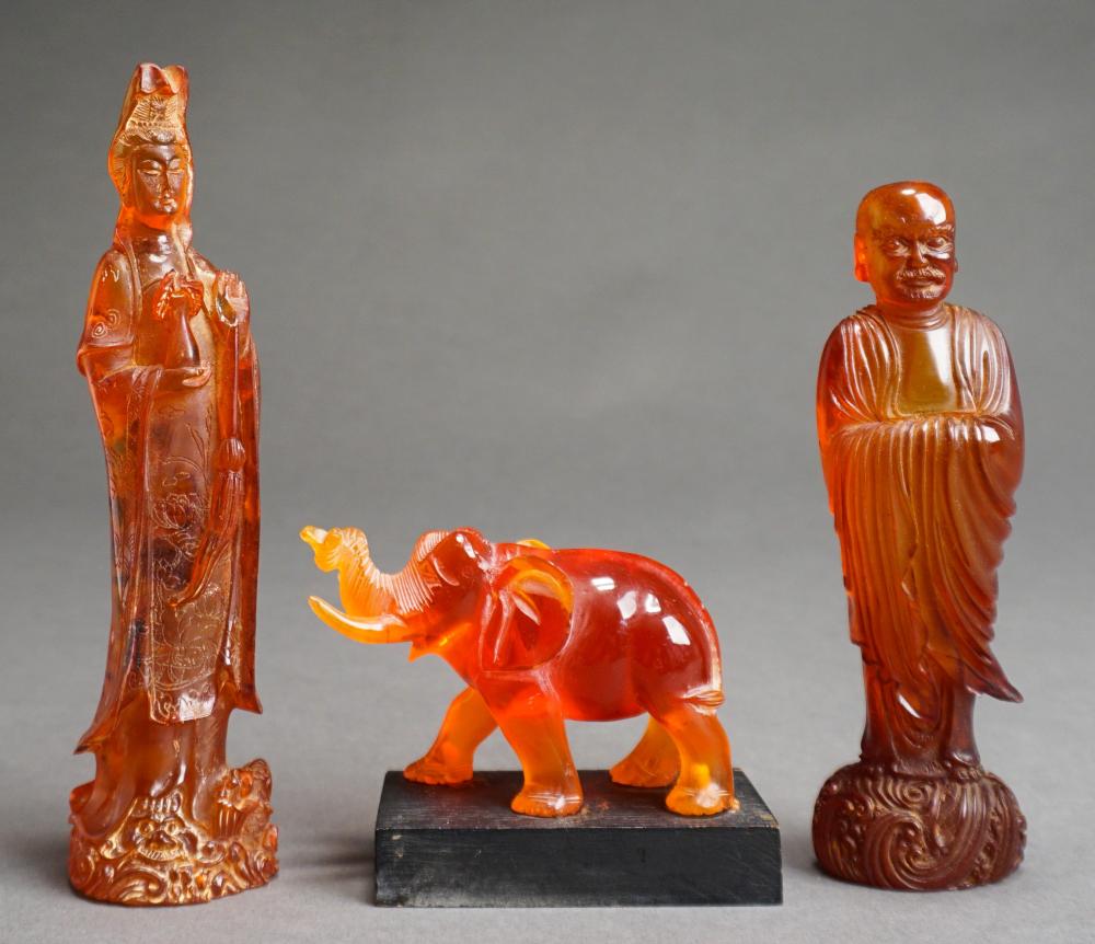 THREE CHINESE COMPOSITION FIGURINESThree