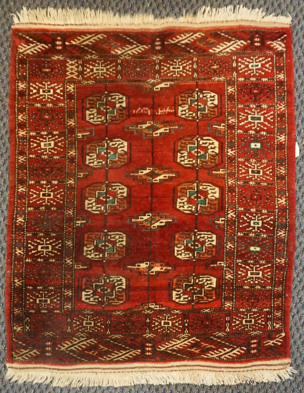 TURKOMAN RUG, 3 FT 10 IN X 3 FT