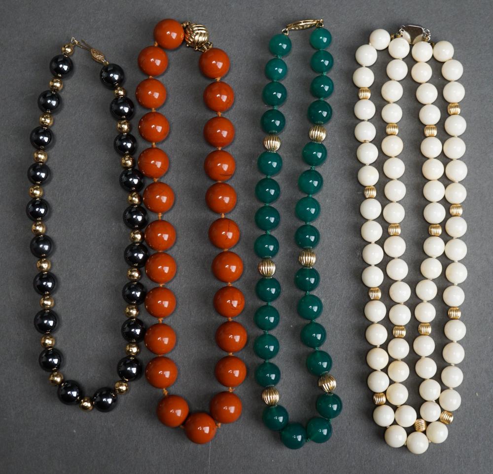 COLLECTION OF FOUR BEADED NECKLACESCollection 32f5c7