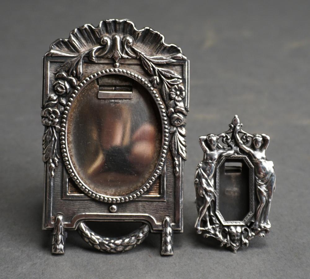 TWO STERLING SILVER MINIATURE PICTURE