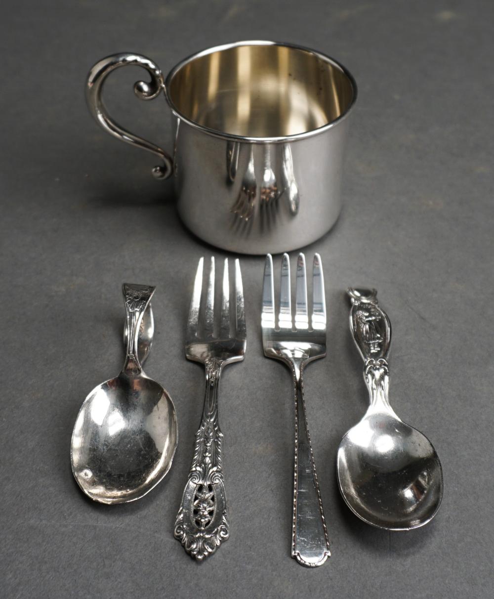 STERLING SILVER BABY CUP AND FOUR