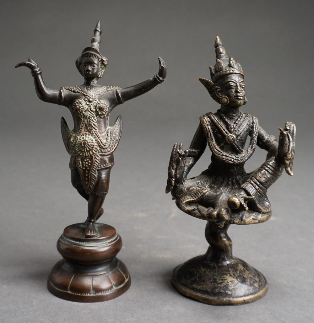 TWO SOUTHEAST ASIAN PATINATED BRONZE
