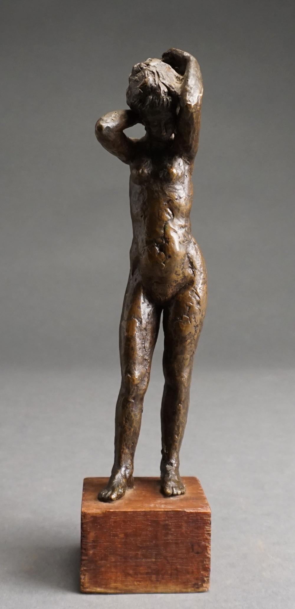 BRONZE FIGURE OF STANDING NUDE