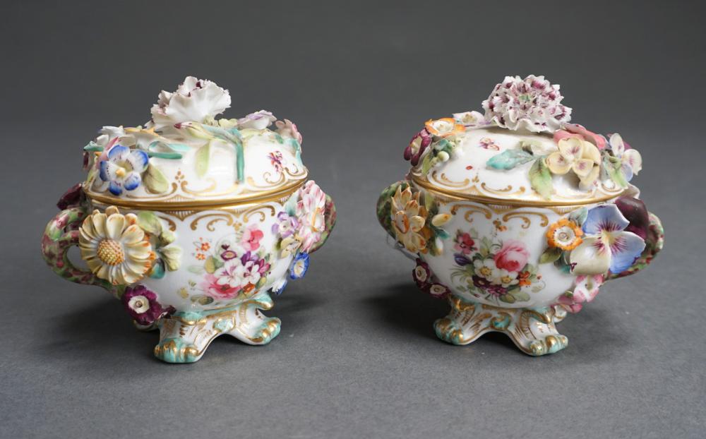 PAIR FLORAL DECORATED COALBROOKDALE