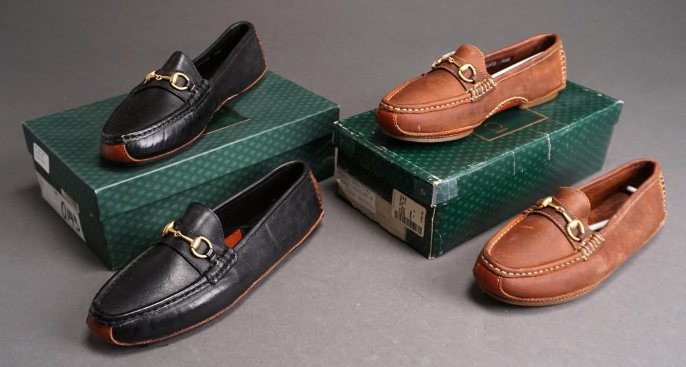 TWO PAIRS GUCCI MOCCASIN LOAFERS,