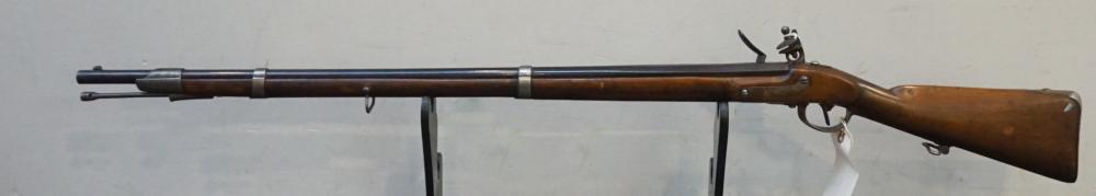 BELGIUM FLINT MUSKET, L: 52 IN.