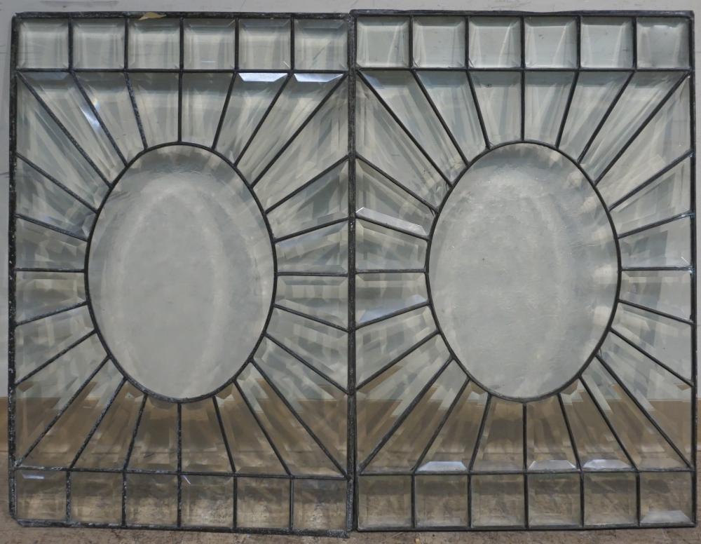 PAIR OF LEADED AND BEVELED GLASS 32f6a6