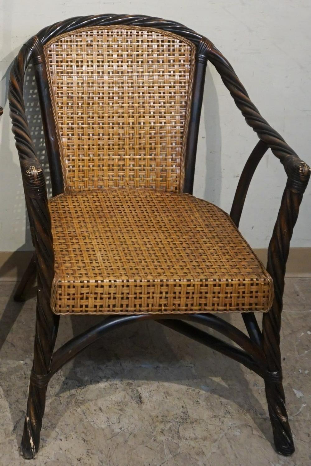 TURNED WOOD CANE SEAT AND BACK ARMCHAIRTurned