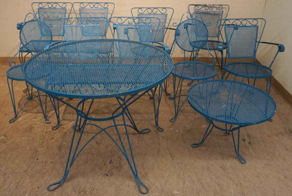 FRENCH BLUE PAINTED WROUGHT IRON