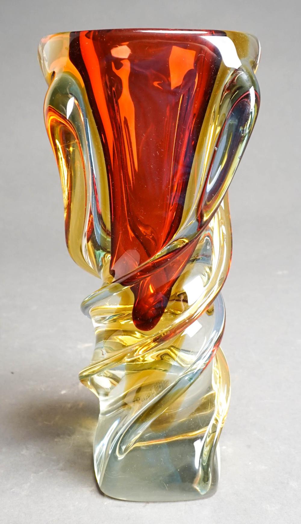 MURANO SOMMERSO ART GLASS VASE,