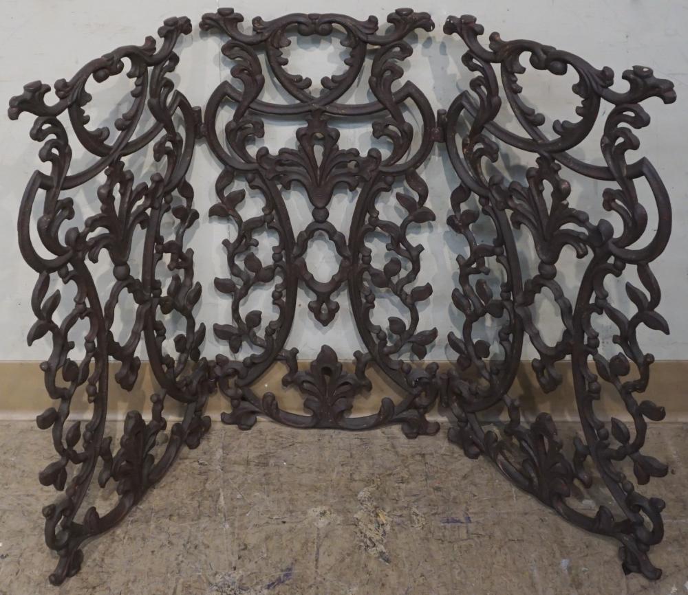 CAST IRON THREE-FOLD FIRE SCREEN,