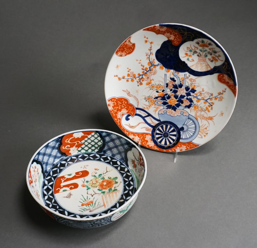 IMARI ROUND CHARGER AND A BOWL