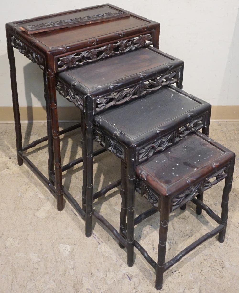 NEST OF FOUR CHINESE HONGMU TABLES 32d0ad