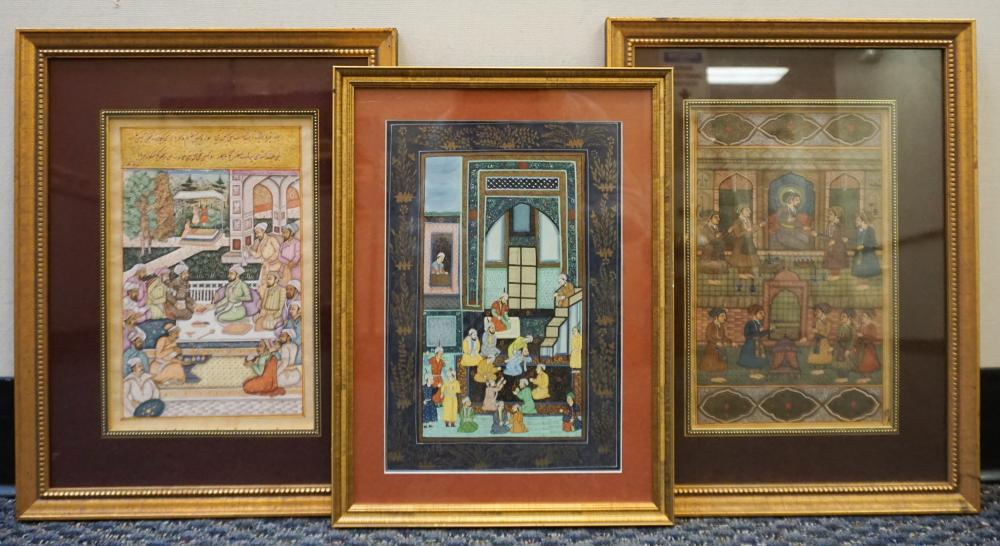 MUGHAL SCHOOL, THREE PALACE SCENES,