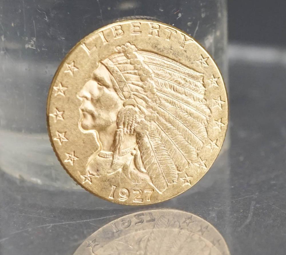 U.S. INDIAN HEAD 1927 $2-1/2 GOLD