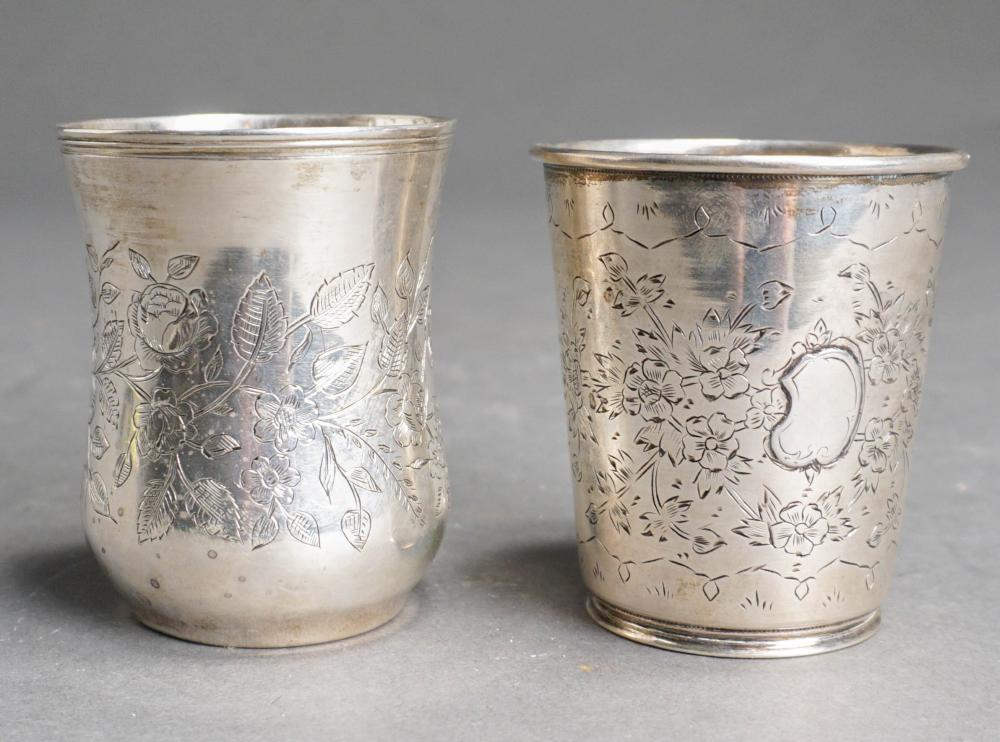 TWO TURKISH SILVER BEAKER CUPS  32d1a8