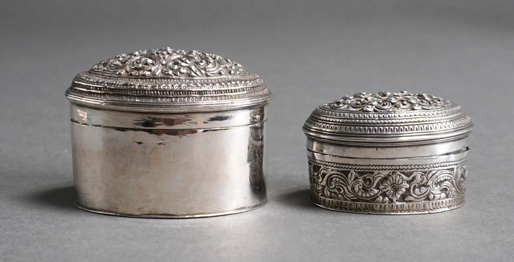 TWO CAMBODIAN STERLING SILVER BETEL