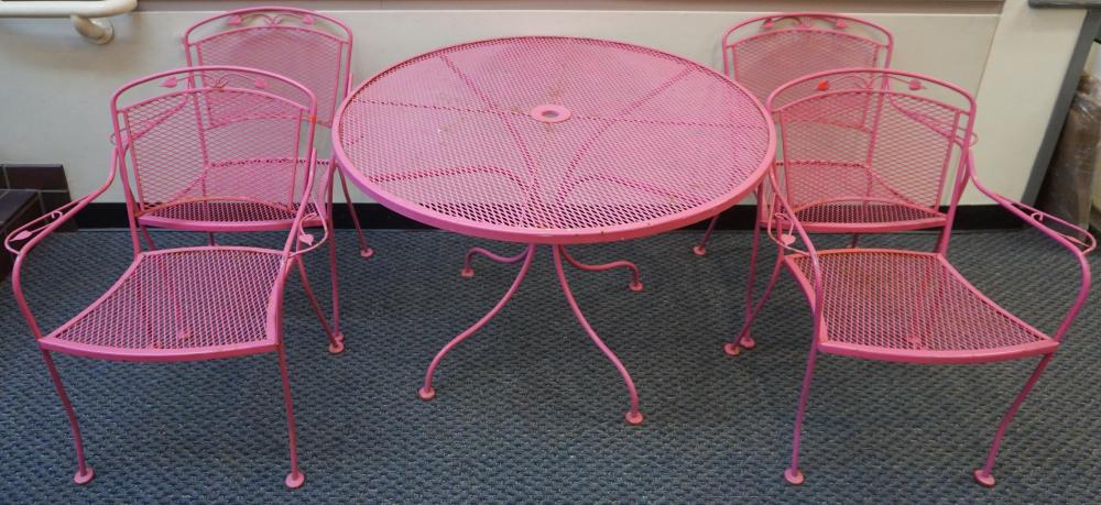 PINK PAINTED WROUGHT IRON ROUND 32d24a