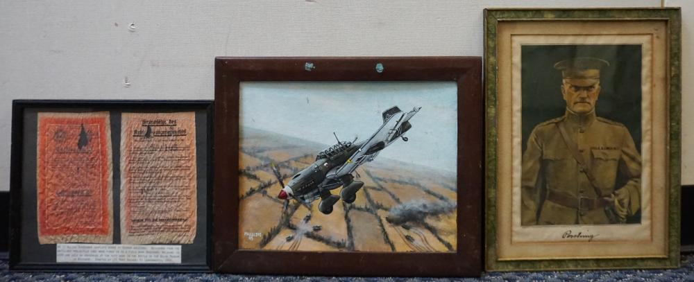 THREE FRAMED WWII RELATED PIECES  32d264