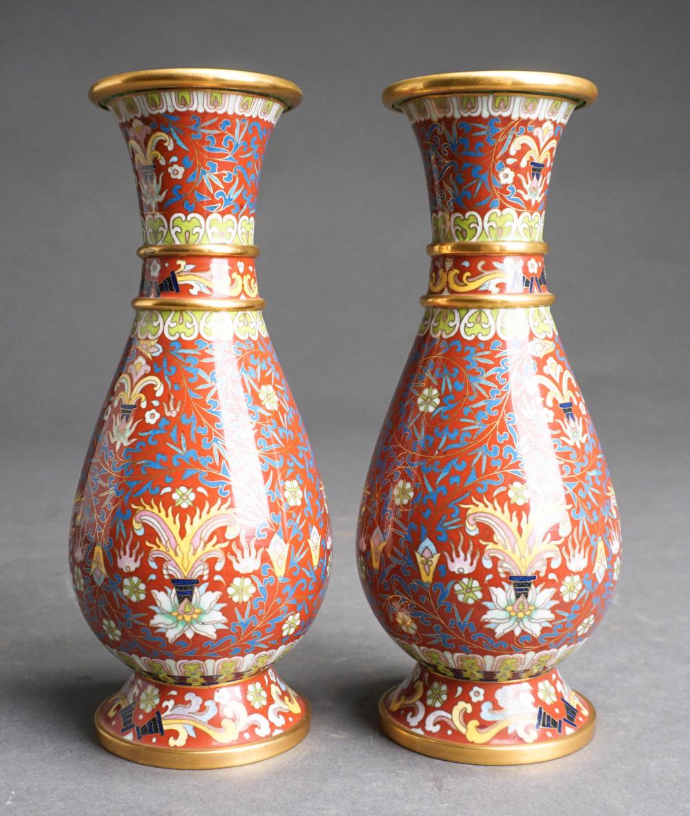 PAIR CHINESE CLOISONN VASES  32d2b8