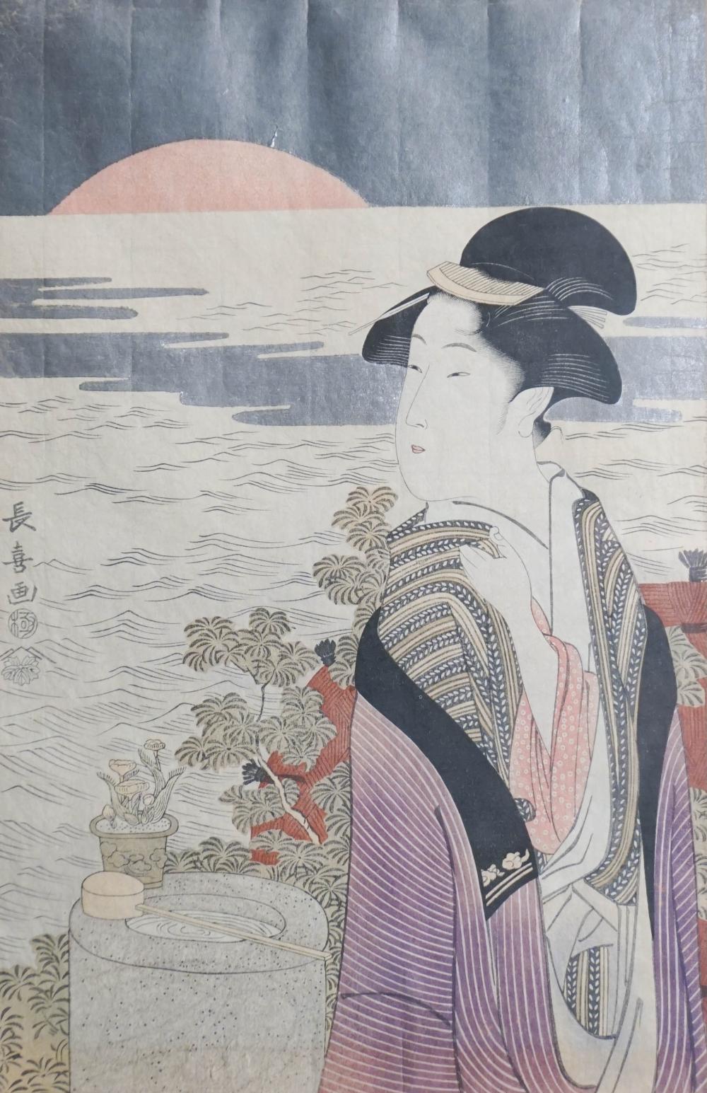 WOMEN BY THE SEA, JAPANESE BLOCK