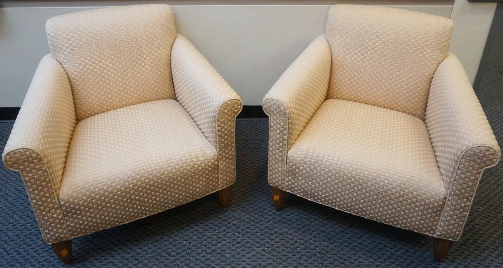 PAIR CONTEMPORARY UPHOLSTERED LOUNGE
