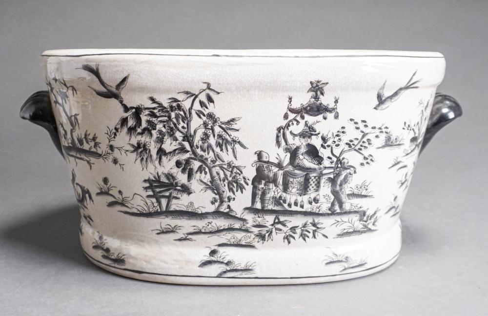 CHINESE CRACKLEWARE PAINTED JARDINIERE  32d30d