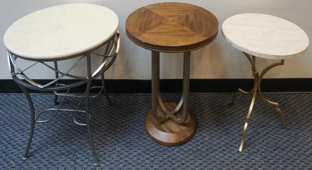 TWO HOOKER SIDE TABLES AND PATINATED 32d311