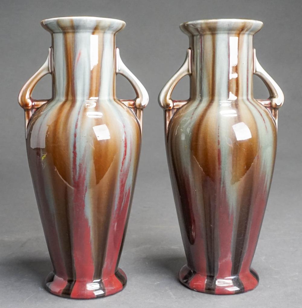 PAIR GUSTAVE DE BRUYN GLAZED CERAMIC 32d349