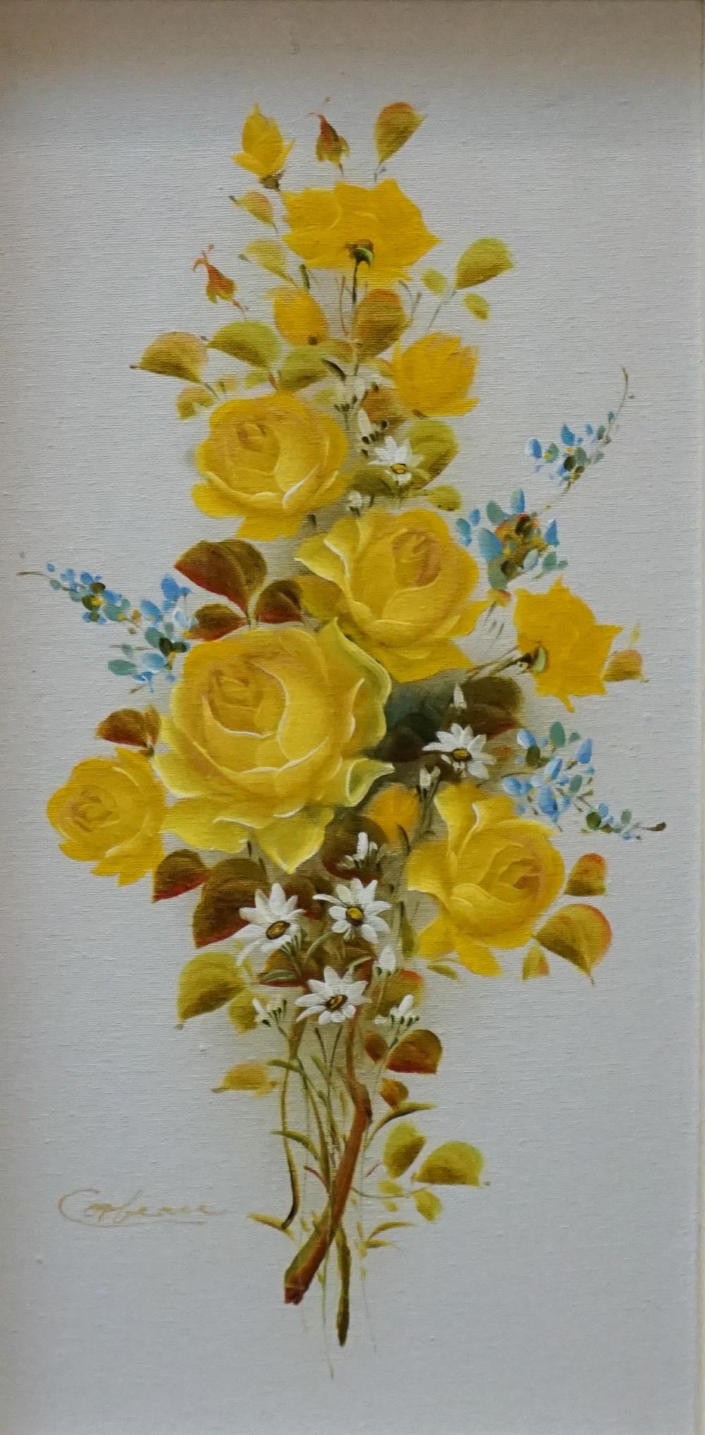 20TH CENTURY SCHOOL YELLOW FLOWERS  32d343