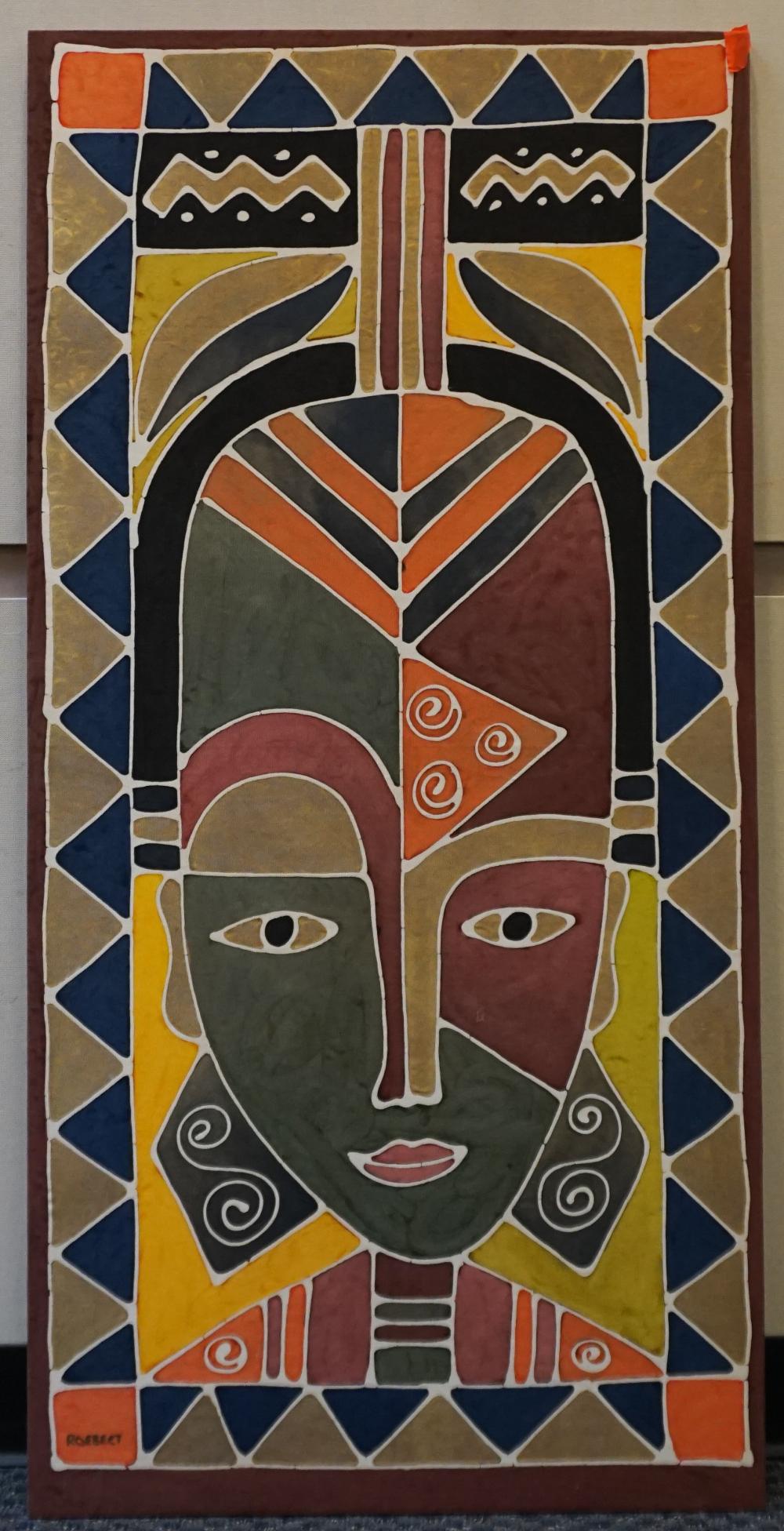 AFRICAN CLOTH BATIK PORTRAIT UNFRAMED  32d37f