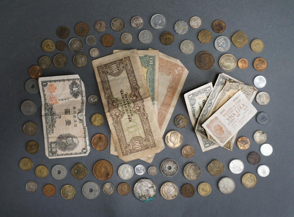 COLLECTION WITH FOREIGN COINS AND