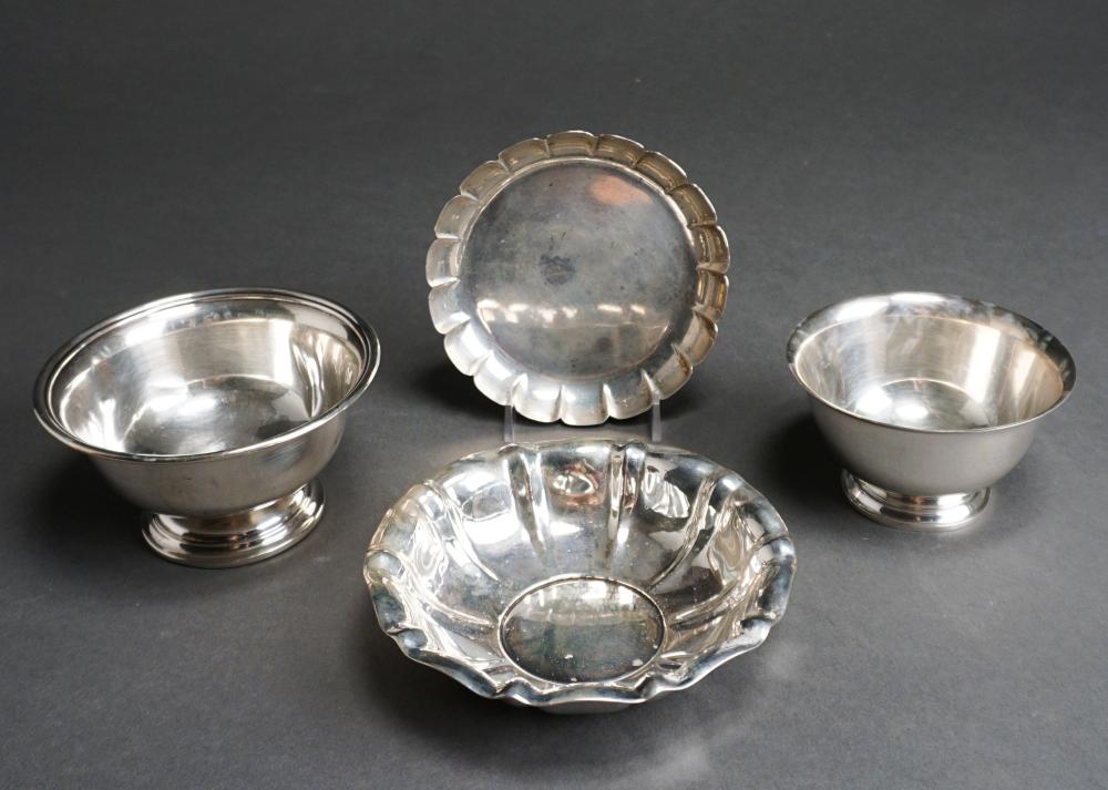 FOUR AMERICAN STERLING BOWLS AND