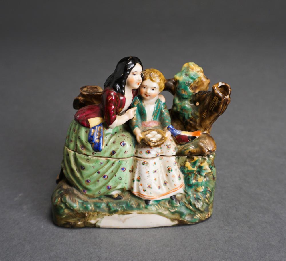 ENGLISH FIGURAL INKWELL H 4 IN  32d417