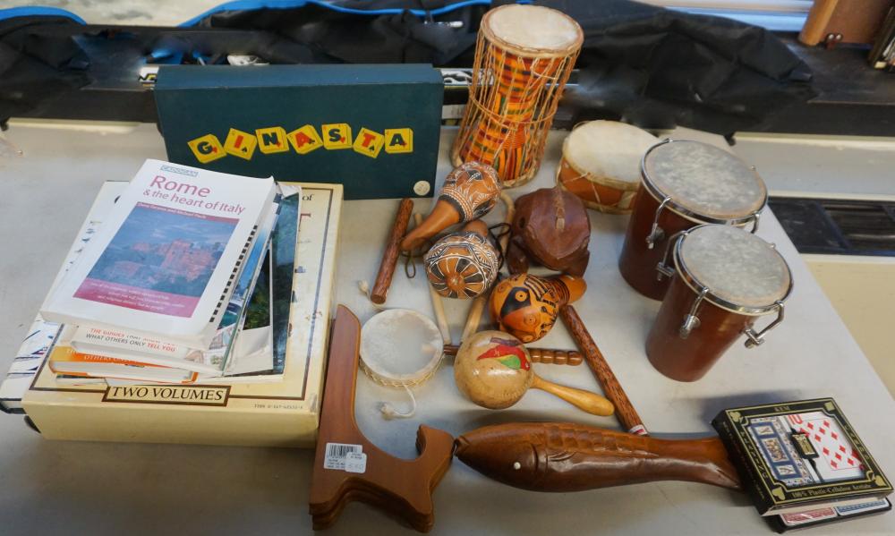 GROUP OF MUSICAL INSTRUMENTS AND BOOKSGroup