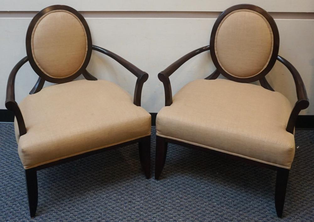 PAIR CONTEMPORARY UPHOLSTERED OPEN