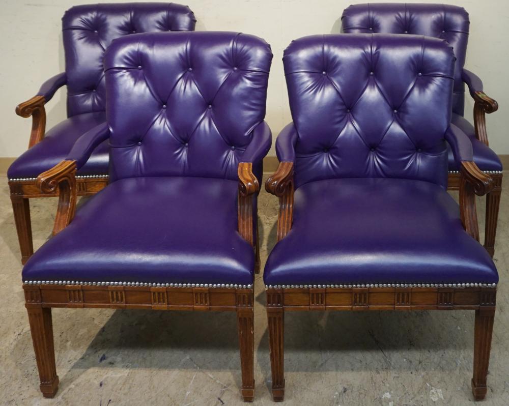 SET WITH FOUR PURPLE LEATHER BRASS 32d4b0