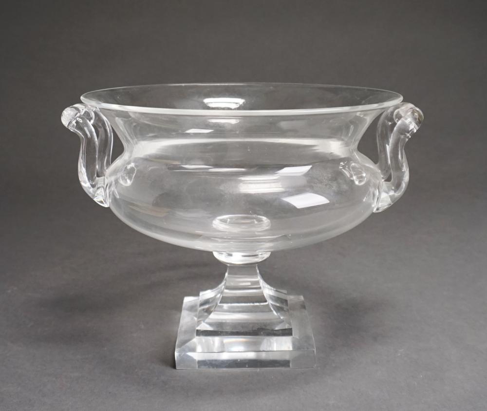 STEUBEN CRYSTAL TWO-HANDLE PEDESTAL