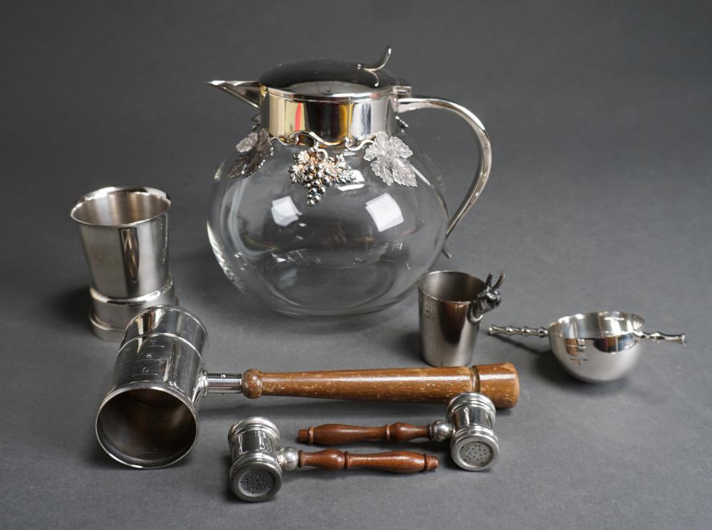 SILVERPLATE AND GLASS WINE CARAFE