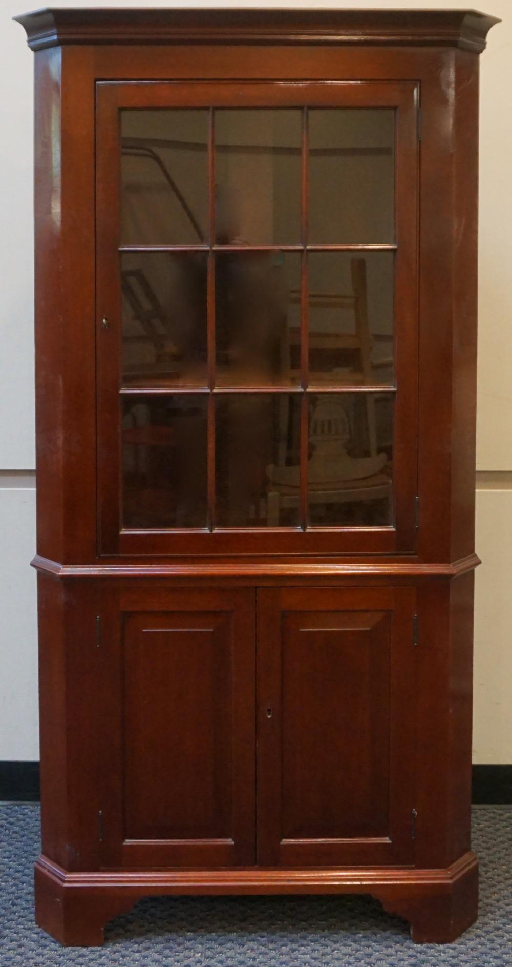 HENKEL HARRIS MAHOGANY CORNER CABINET