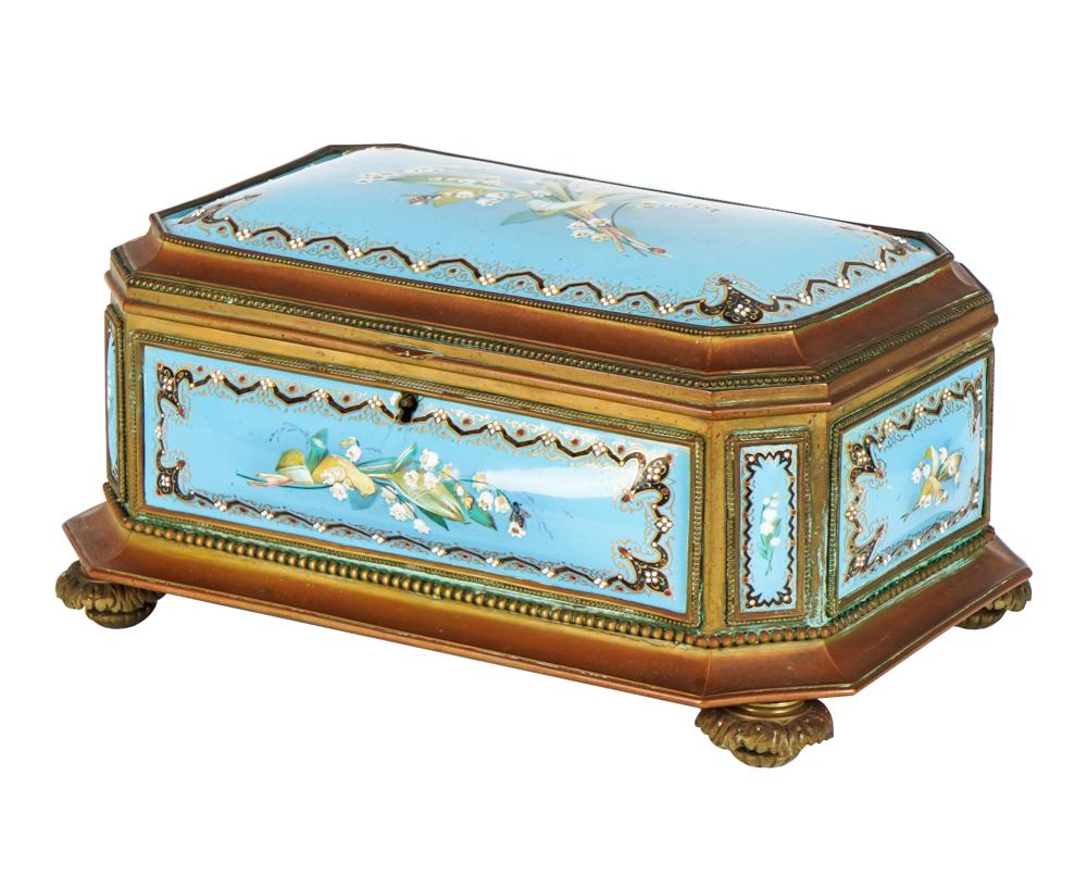 HAND-PAINTED ENAMELED BOXdecorated with