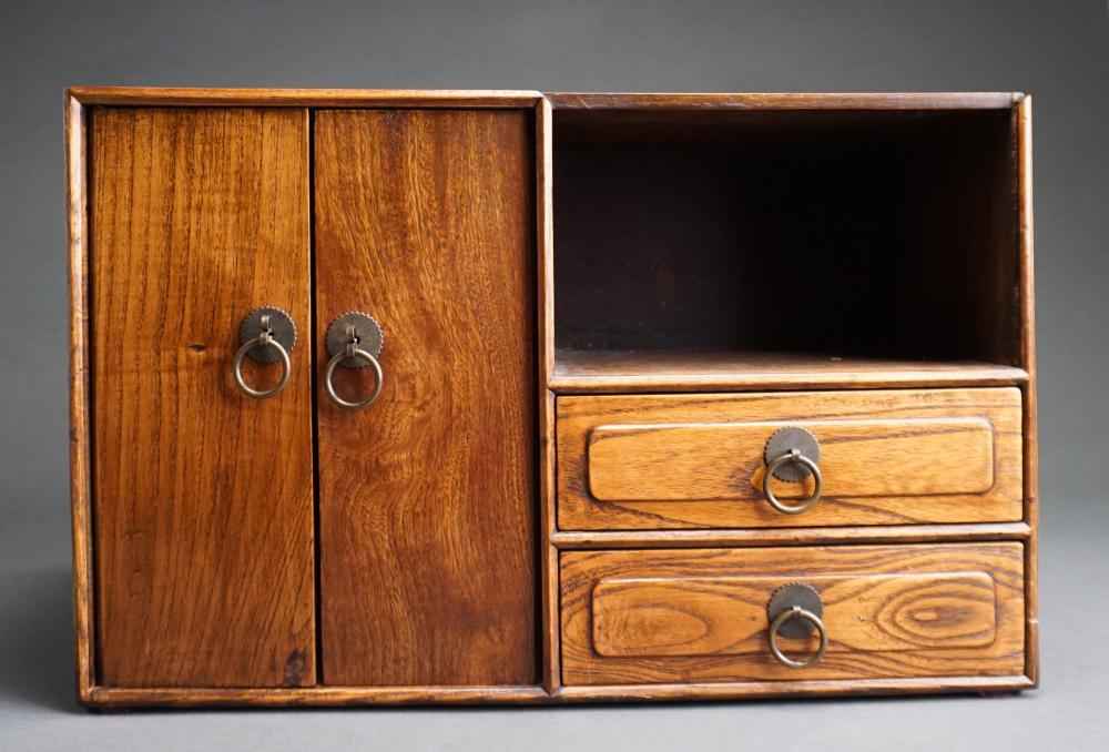 JAPANESE FRUITWOOD TABLE TOP CABINET