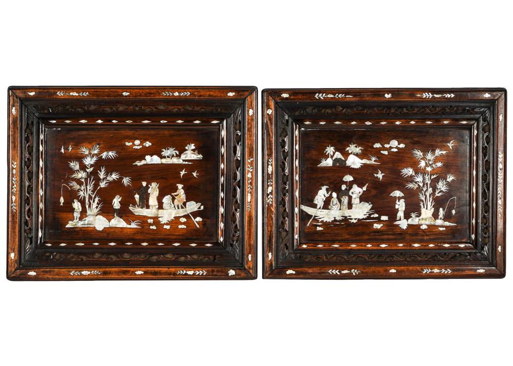 PAIR OF CHINESE MOTHER OF PEARL INLAID 32d645