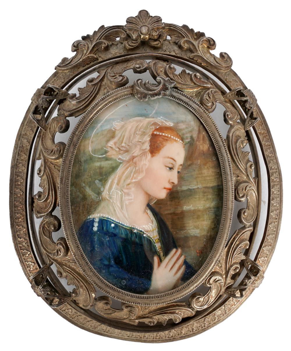 CONTINENTAL PORTRAIT MINIATUREhand painted 32d68c