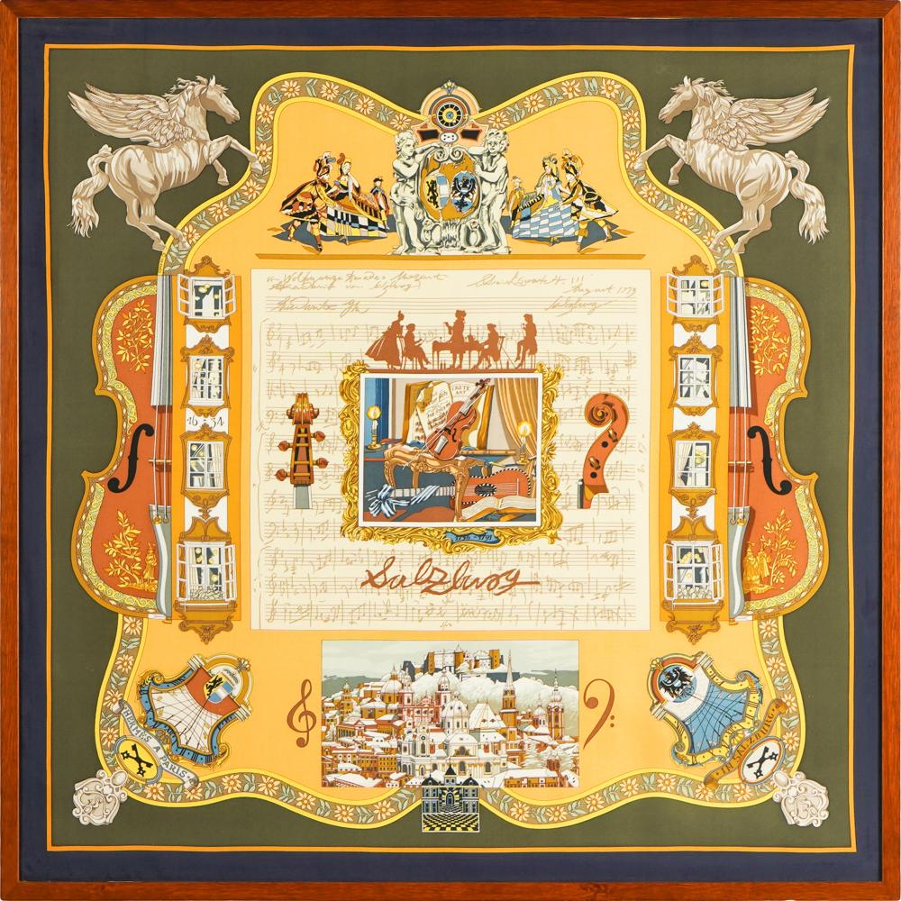 FRAMED HERMES SILK SALZBURG SCARFProvenance: