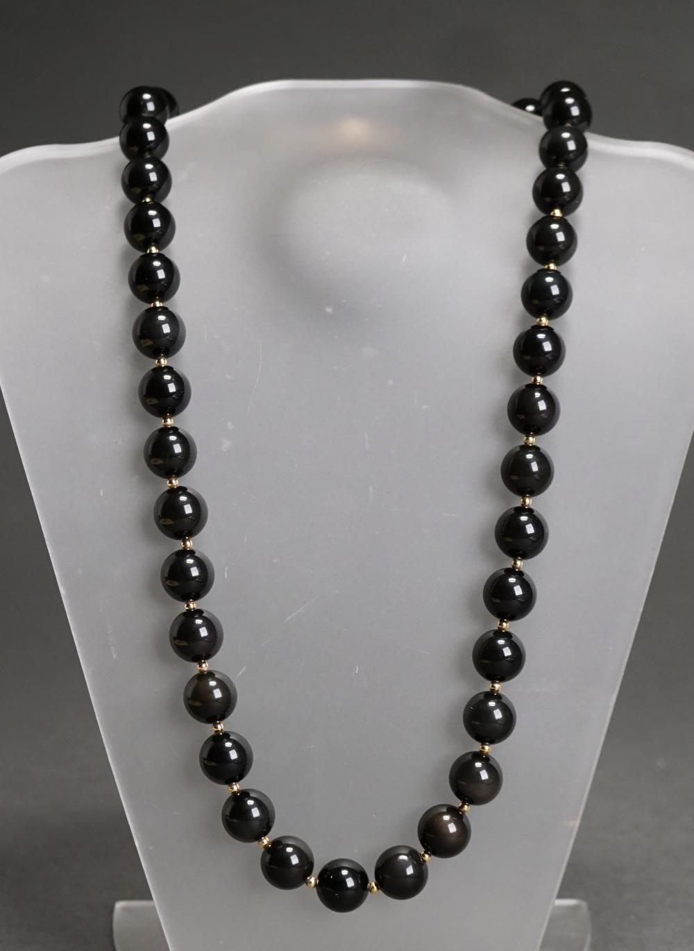 GOLD FILLED AND BLACK ONYX BEAD 32d725