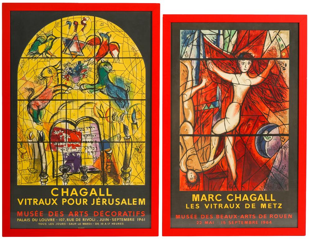 TWO MARC CHAGALL MOURLOT POSTERSeach