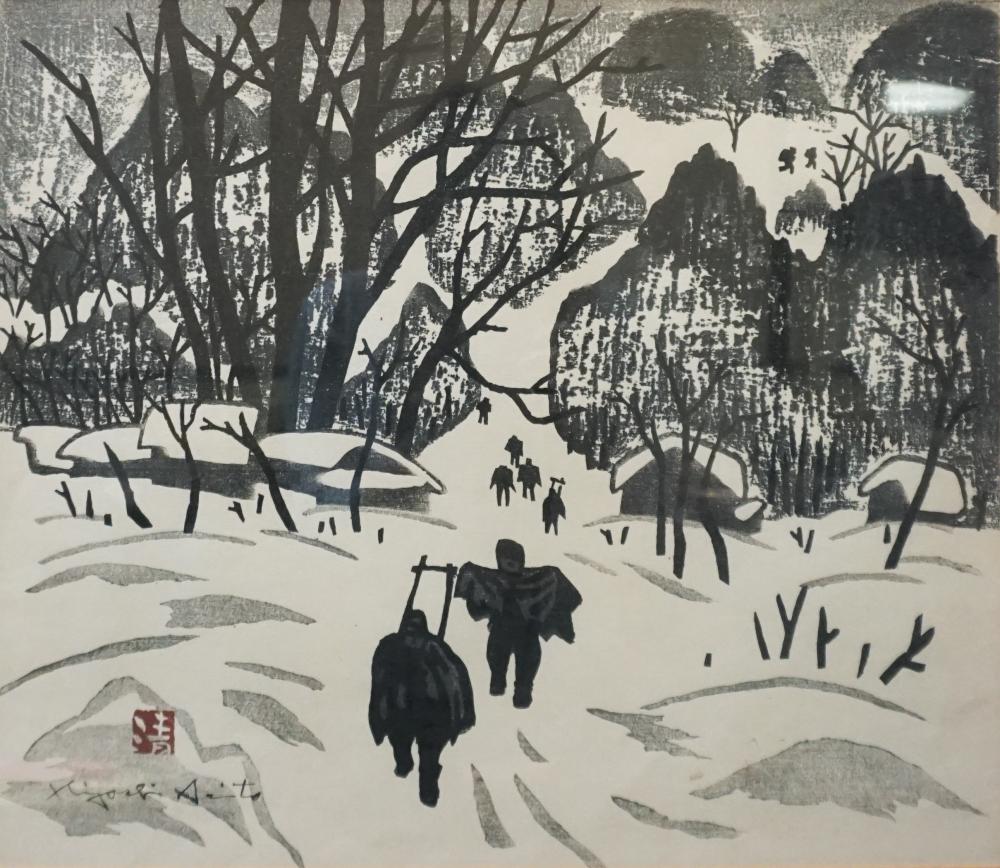 AFTER KIYOSHI SAITO, WINTER LANDSCAPE,